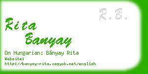 rita banyay business card