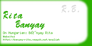 rita banyay business card